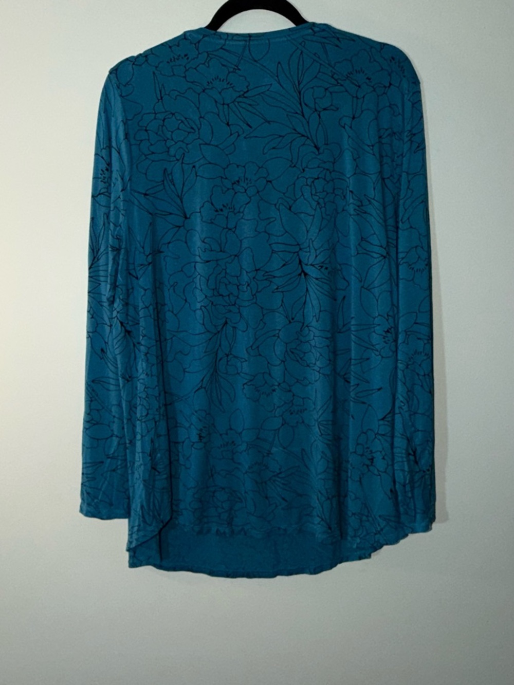 Apt. 9 Teal Floral-Print Long Sleeve Tee - Picture 2 of 3